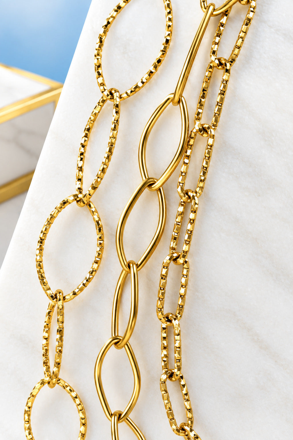 Collier multi-chaînes doré