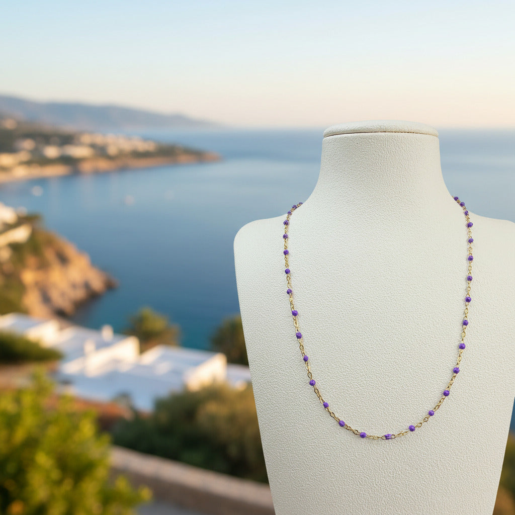 Collier Corniche Bleu Lavande