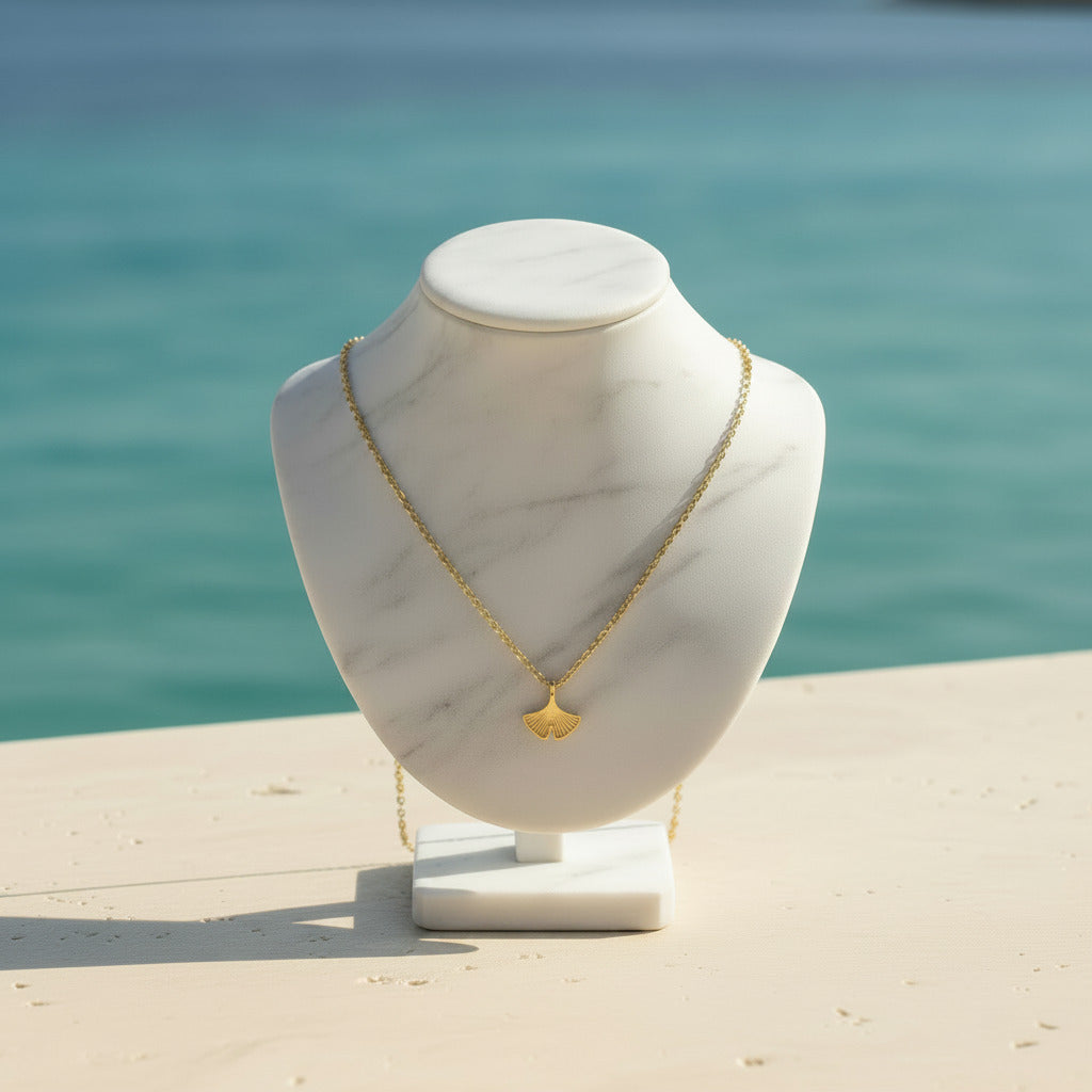 Collier feuille de ginkgo