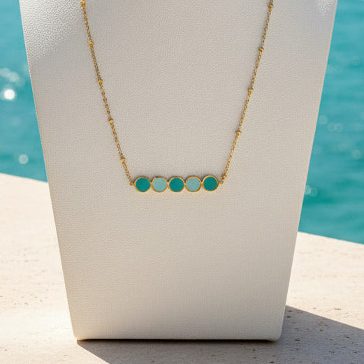 Collier Harmonie vert et turquoise