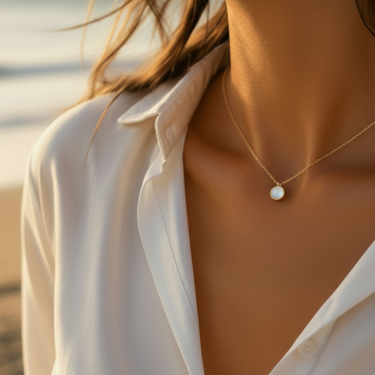 collier Alba - acier inoxydable doré