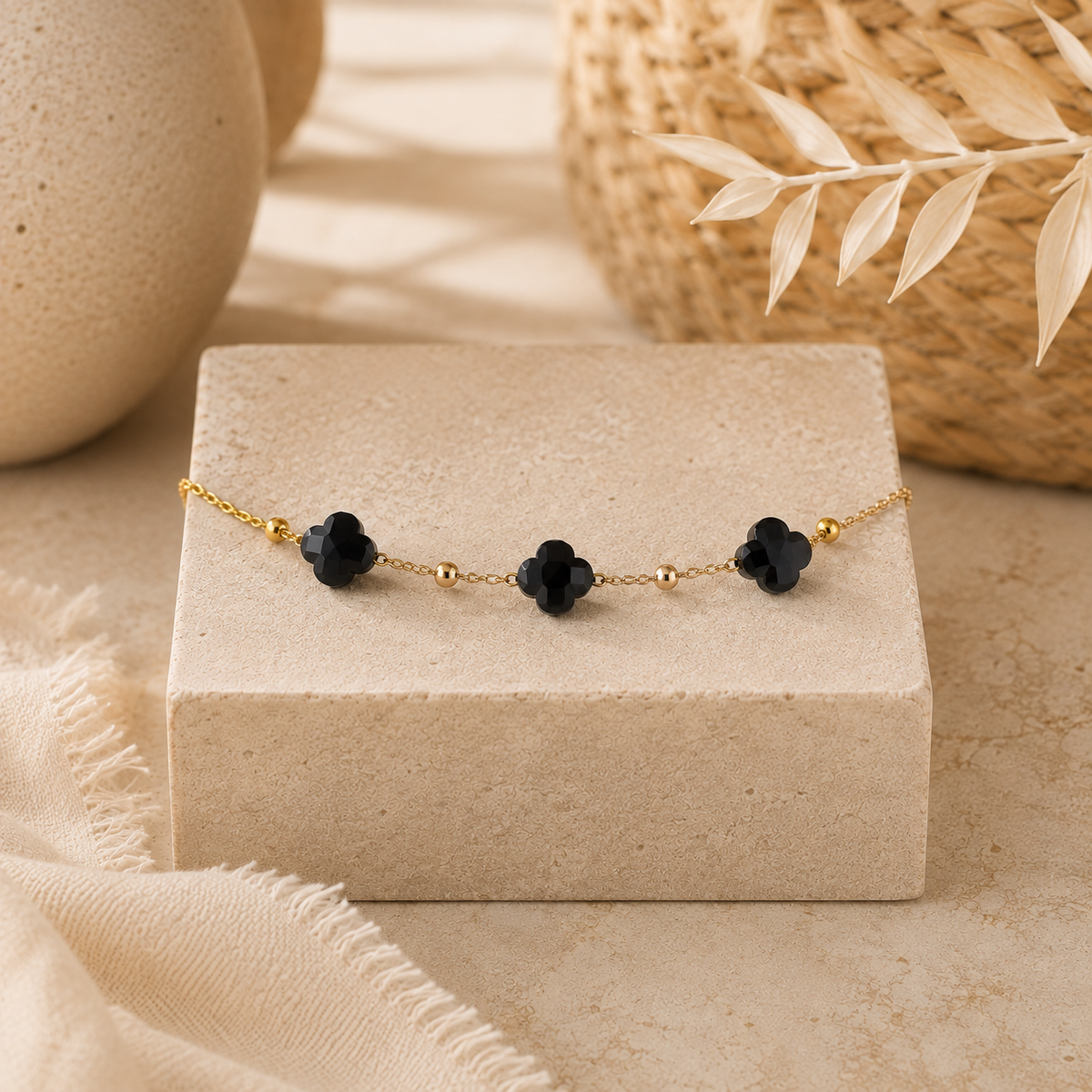 Bracelet Trèfle Noir