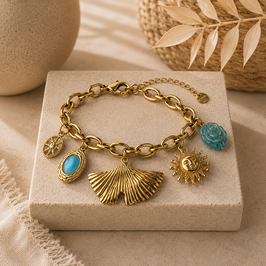 Bracelet Breloques Méditerranée Soleil