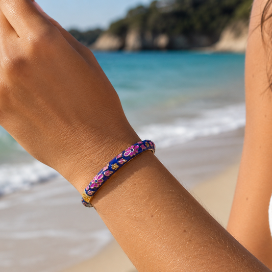 bracelet Railay Bleu marine,rose et doré