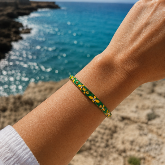 bracelet Railay Vert, jaune et doré