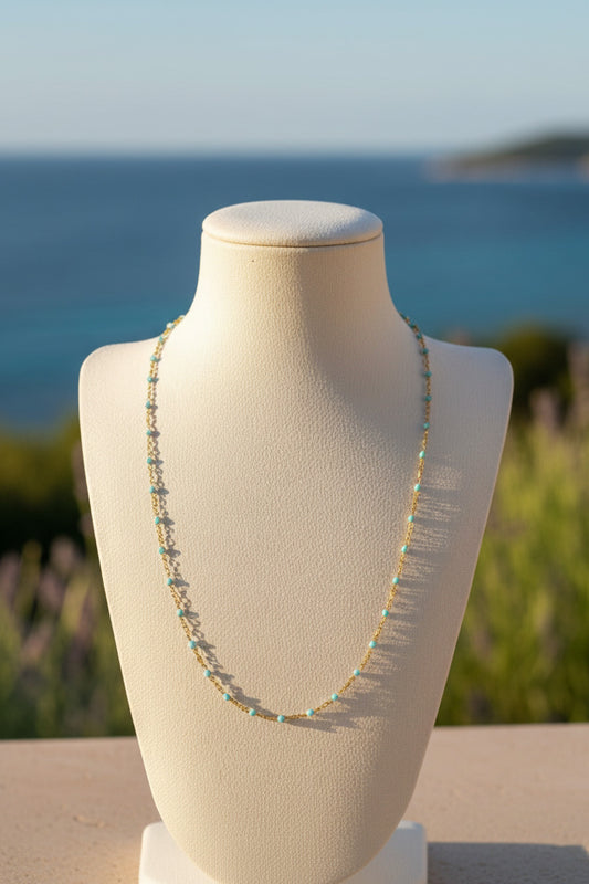 Collier Corniche Bleu Clair
