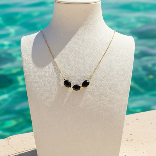Collier en Obsidienne Noire